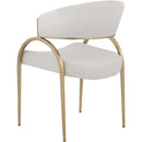 Meridian Privet Beige Linen Textured Fabric Dining Chair IMAGE 3