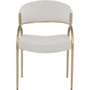 Meridian Privet Beige Linen Textured Fabric Dining Chair IMAGE 4