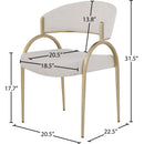 Meridian Privet Beige Linen Textured Fabric Dining Chair IMAGE 6