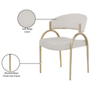 Meridian Privet Beige Linen Textured Fabric Dining Chair IMAGE 7
