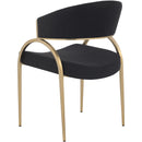 Meridian Privet Black Linen Textured Fabric Dining Chair IMAGE 3