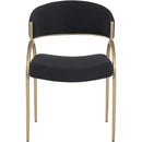 Meridian Privet Black Linen Textured Fabric Dining Chair IMAGE 4