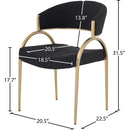 Meridian Privet Black Linen Textured Fabric Dining Chair IMAGE 6