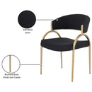 Meridian Privet Black Linen Textured Fabric Dining Chair IMAGE 7