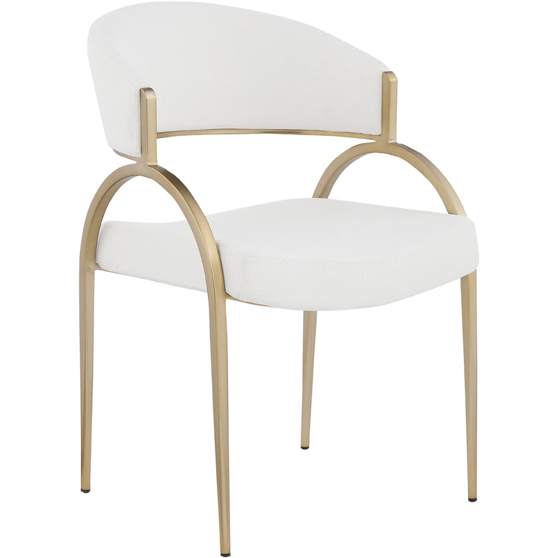 Meridian Privet Cream Linen Textured Fabric Dining Chair IMAGE 1