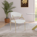 Meridian Privet Cream Linen Textured Fabric Dining Chair IMAGE 2