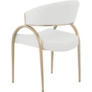 Meridian Privet Cream Linen Textured Fabric Dining Chair IMAGE 3