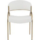Meridian Privet Cream Linen Textured Fabric Dining Chair IMAGE 4