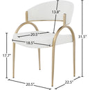 Meridian Privet Cream Linen Textured Fabric Dining Chair IMAGE 6