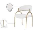 Meridian Privet Cream Linen Textured Fabric Dining Chair IMAGE 7