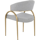 Meridian Privet Grey Linen Textured Fabric Dining Chair IMAGE 3