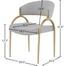 Meridian Privet Grey Linen Textured Fabric Dining Chair IMAGE 6