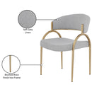 Meridian Privet Grey Linen Textured Fabric Dining Chair IMAGE 7