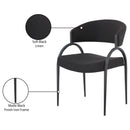 Meridian Privet Black Linen Textured Fabric Dining Chair IMAGE 7