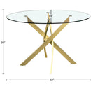Meridian Xander Brushed Gold Dining Table IMAGE 4