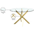 Meridian Xander Brushed Gold Dining Table IMAGE 5