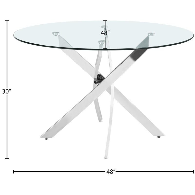 Meridian Xander Chrome Dining Table IMAGE 4