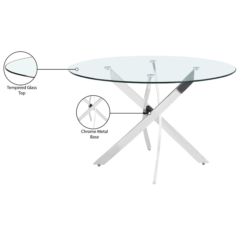 Meridian Xander Chrome Dining Table IMAGE 5