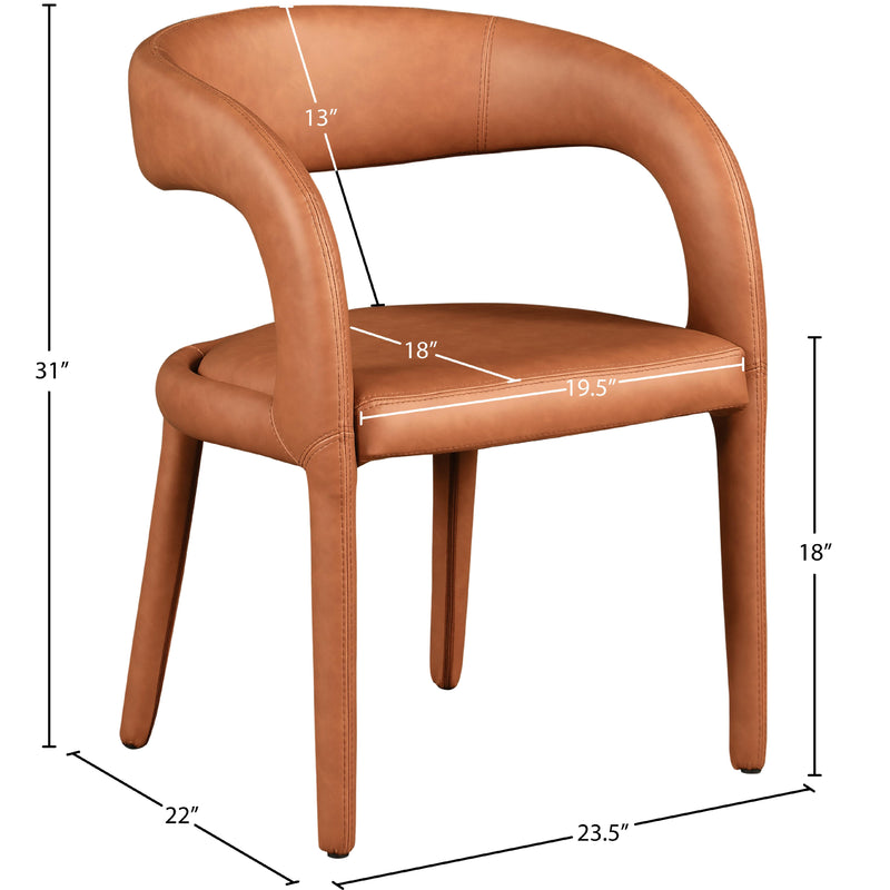 Meridian Sylvester Cognac Vegan Leather Dining Chair IMAGE 9