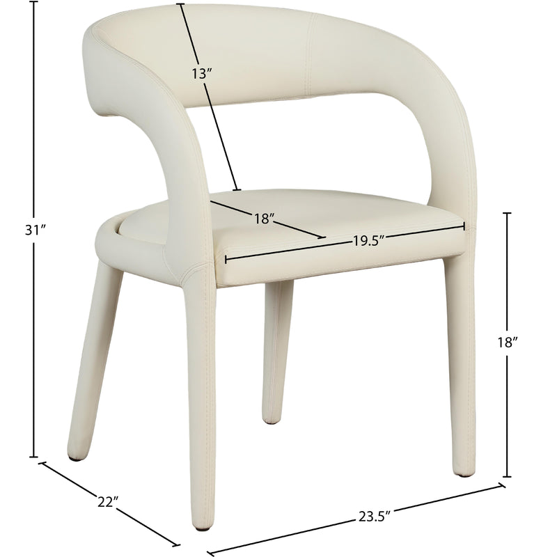 Meridian Sylvester Cream Vegan Leather Dining Chair IMAGE 9