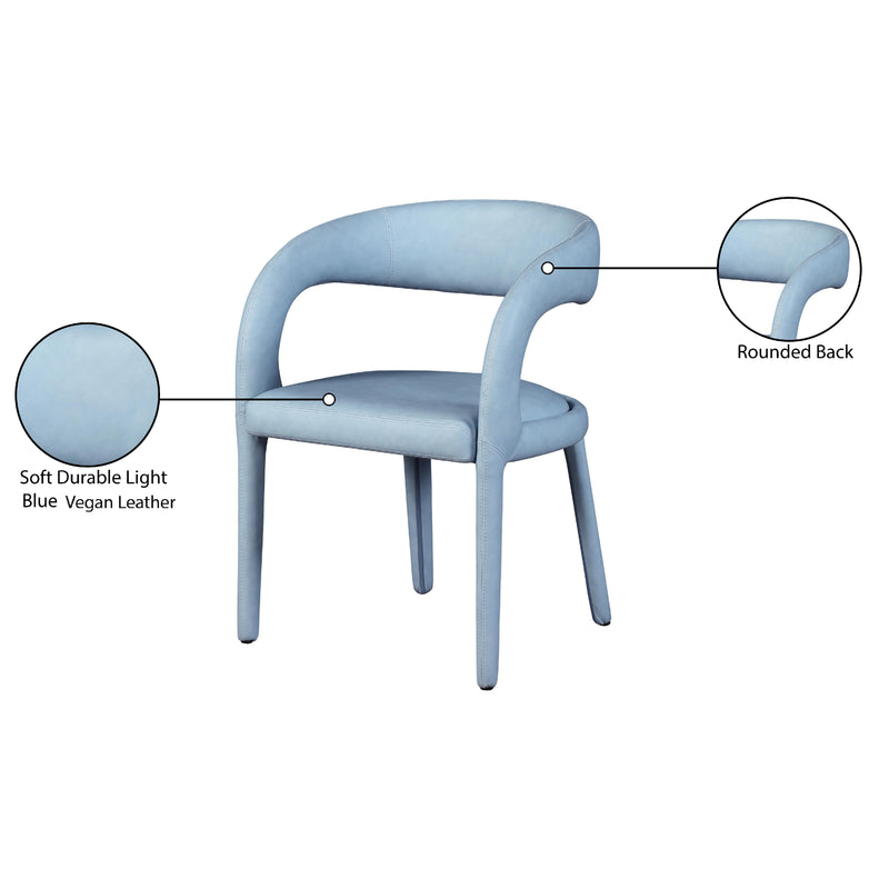 Meridian Sylvester Light Blue Vegan Leather Dining Chair IMAGE 10