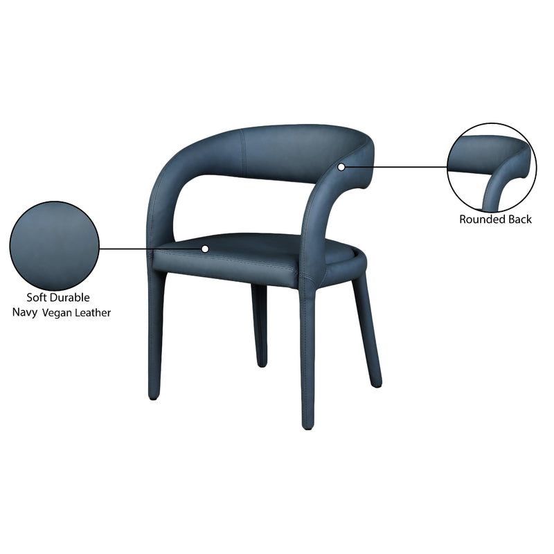 Meridian Sylvester Navy Vegan Leather Dining Chair IMAGE 10