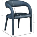 Meridian Sylvester Navy Vegan Leather Dining Chair IMAGE 9