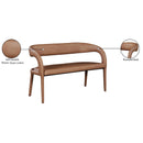 Meridian Sylvester Brown Vegan Leather Bench IMAGE 9