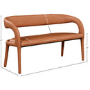 Meridian Sylvester Cognac Vegan Leather Bench IMAGE 8