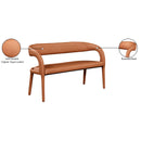 Meridian Sylvester Cognac Vegan Leather Bench IMAGE 9