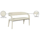 Meridian Sylvester Cream Vegan Leather Bench IMAGE 9