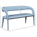 Meridian Sylvester Light Blue Vegan Leather Bench IMAGE 8