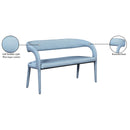 Meridian Sylvester Light Blue Vegan Leather Bench IMAGE 9