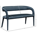 Meridian Sylvester Navy Vegan Leather Bench IMAGE 8