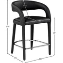 Meridian Sylvester Black Vegan Leather Stool IMAGE 9