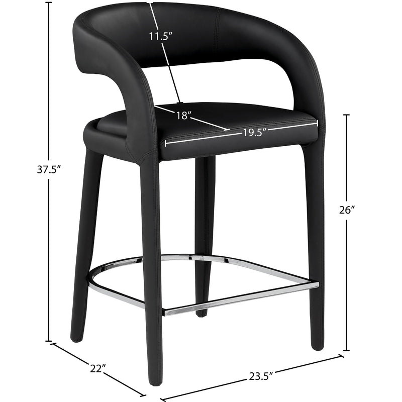 Meridian Sylvester Black Vegan Leather Stool IMAGE 9