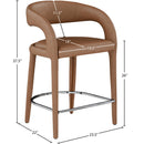 Meridian Sylvester Brown Vegan Leather Stool IMAGE 9