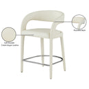 Meridian Sylvester Cream Vegan Leather Stool IMAGE 10