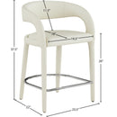 Meridian Sylvester Cream Vegan Leather Stool IMAGE 9