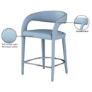 Meridian Sylvester Light Blue Vegan Leather Stool IMAGE 10