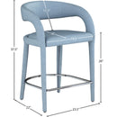 Meridian Sylvester Light Blue Vegan Leather Stool IMAGE 9