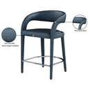 Meridian Sylvester Navy Vegan Leather Stool IMAGE 10