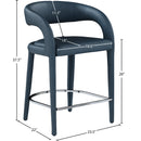 Meridian Sylvester Navy Vegan Leather Stool IMAGE 9