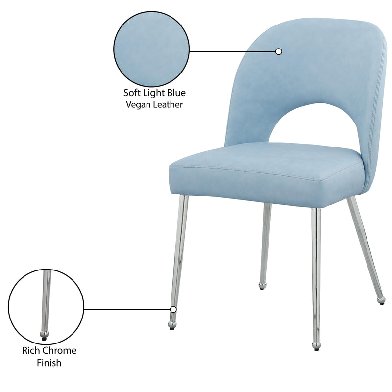 Meridian Logan Light Blue Vegan Leather Dining Chair IMAGE 8