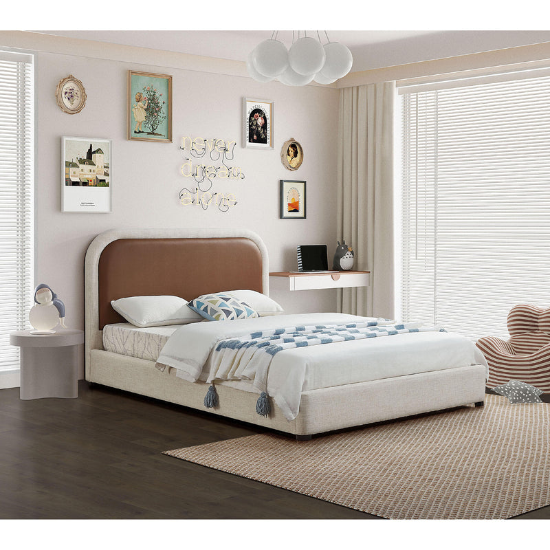 Meridian Blake Brown Vegan Leather Full Bed IMAGE 2