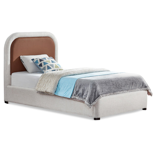 Meridian Blake Brown Vegan Leather Twin Bed IMAGE 1
