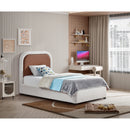 Meridian Blake Brown Vegan Leather Twin Bed IMAGE 2