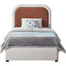 Meridian Blake Brown Vegan Leather Twin Bed IMAGE 3