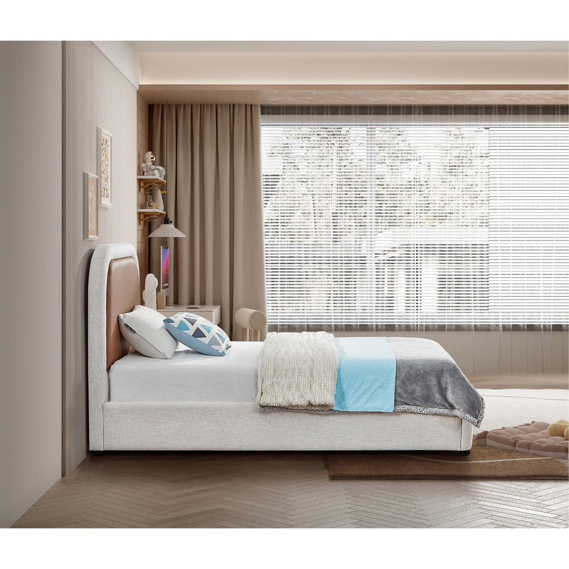 Meridian Blake Brown Vegan Leather Twin Bed IMAGE 5