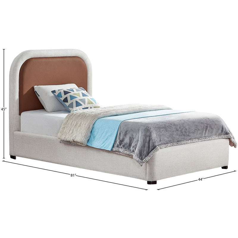Meridian Blake Brown Vegan Leather Twin Bed IMAGE 8